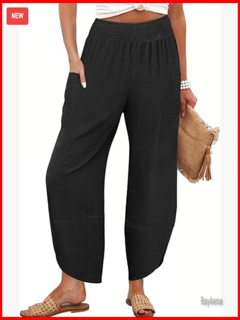 Wide Leg Palazzo Capri Pants High Waisted Loose Fit Summer Casual Lounge
